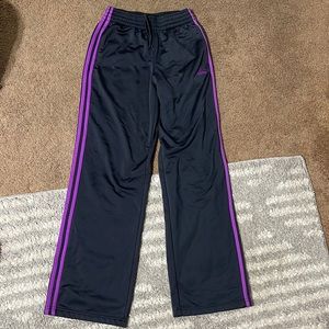 adidas joggers, purple and gray. size small